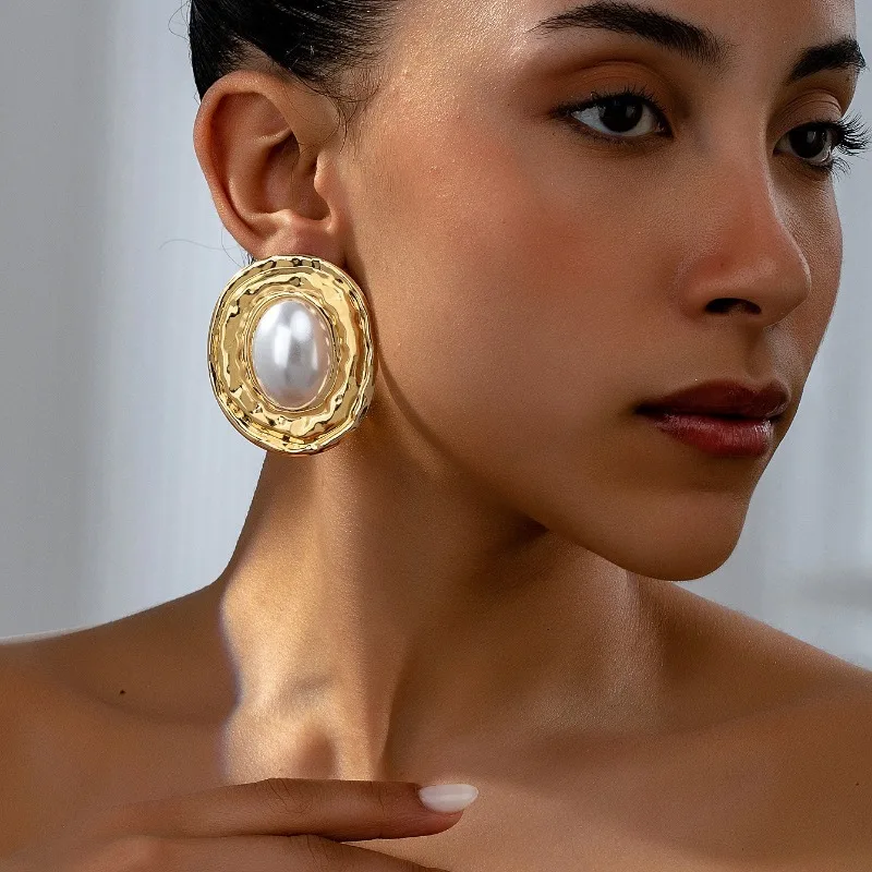 Pendientes de Botón Retro de Estilo Europeo Americano para Mujer, Accesorios Geométricos Redondos para las Orejas, Joyería de Moda para Fiestas, Banquetes y Regalos
