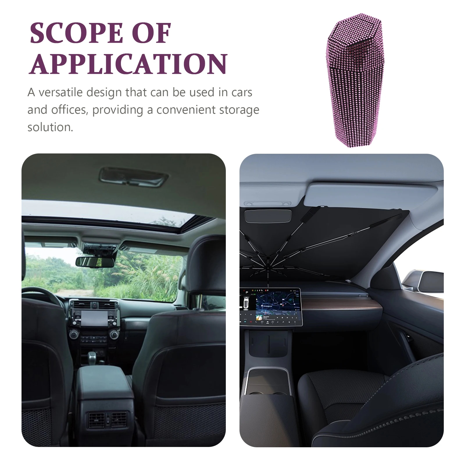 

Car Trash Can Rhinestone Design Cup Holder Compatible Compact Storage Organizer Multiple Compartments Automotive Garbage Bin Car