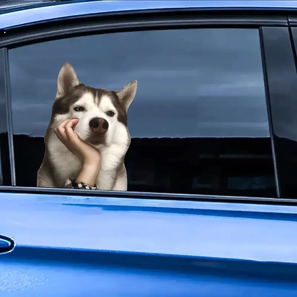 1pc-21x16cm Use our cute, fun and humorous Husky stickers to make your car stand out - suitable for all vehicles J-416