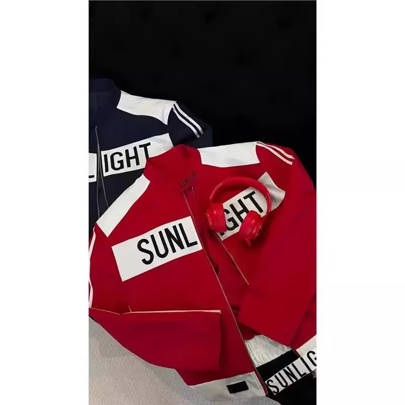 

ex Biker Jaet Autumn Winter Large Size Design Sensation High End Sle Stand Collar Couple's Jaet Polyester Fiber