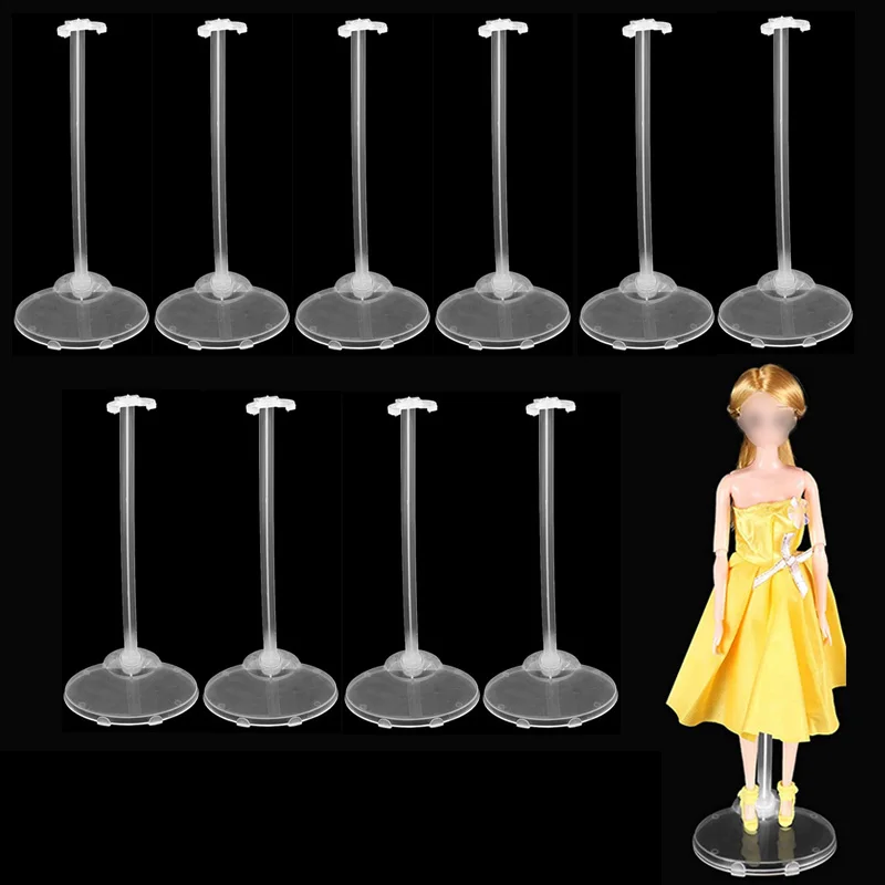 10pcs Transparent Stand Support For Crafts Figure Display Holder Prop Up Mannequin Model Children Dollhouse Accessories