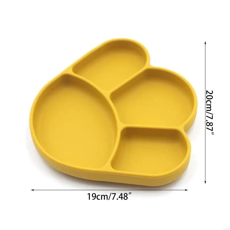 

N84E Baby Suction Bowl Divided Dinner Plate Infants Learning Feeding Dish Non-toxic
