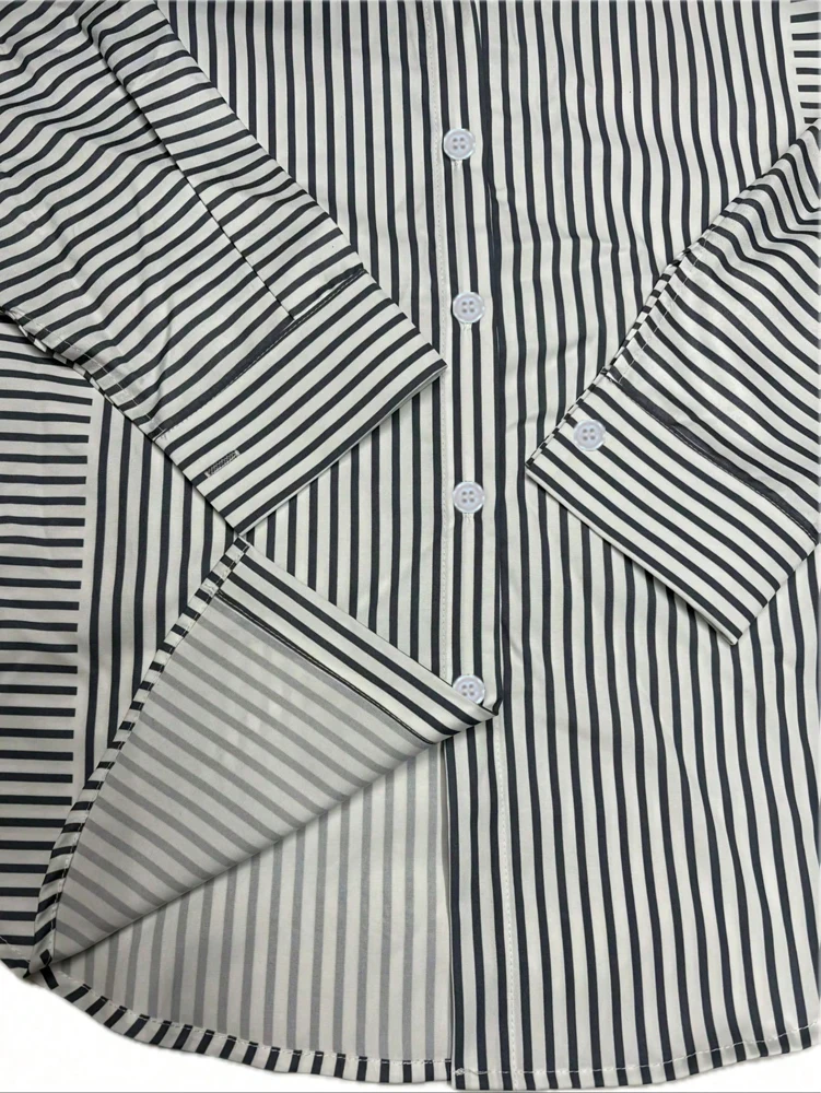 Plus Size Crushed Printed Button Casual Shirt Single Row Button Elegant 2025 New Spring and Autumn Best Choice