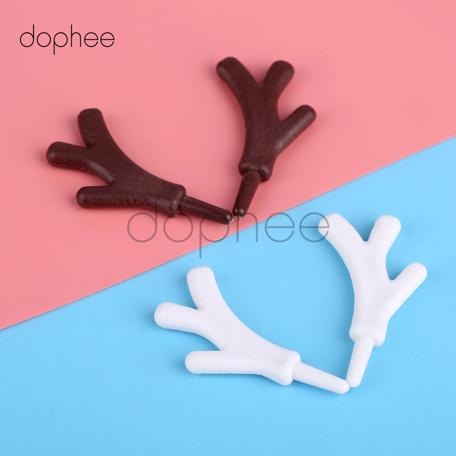 dophee 20pcs Mini Plastic Branch Antlers  Snowman DIY Ornament Christmas Snowman Decoration Craft