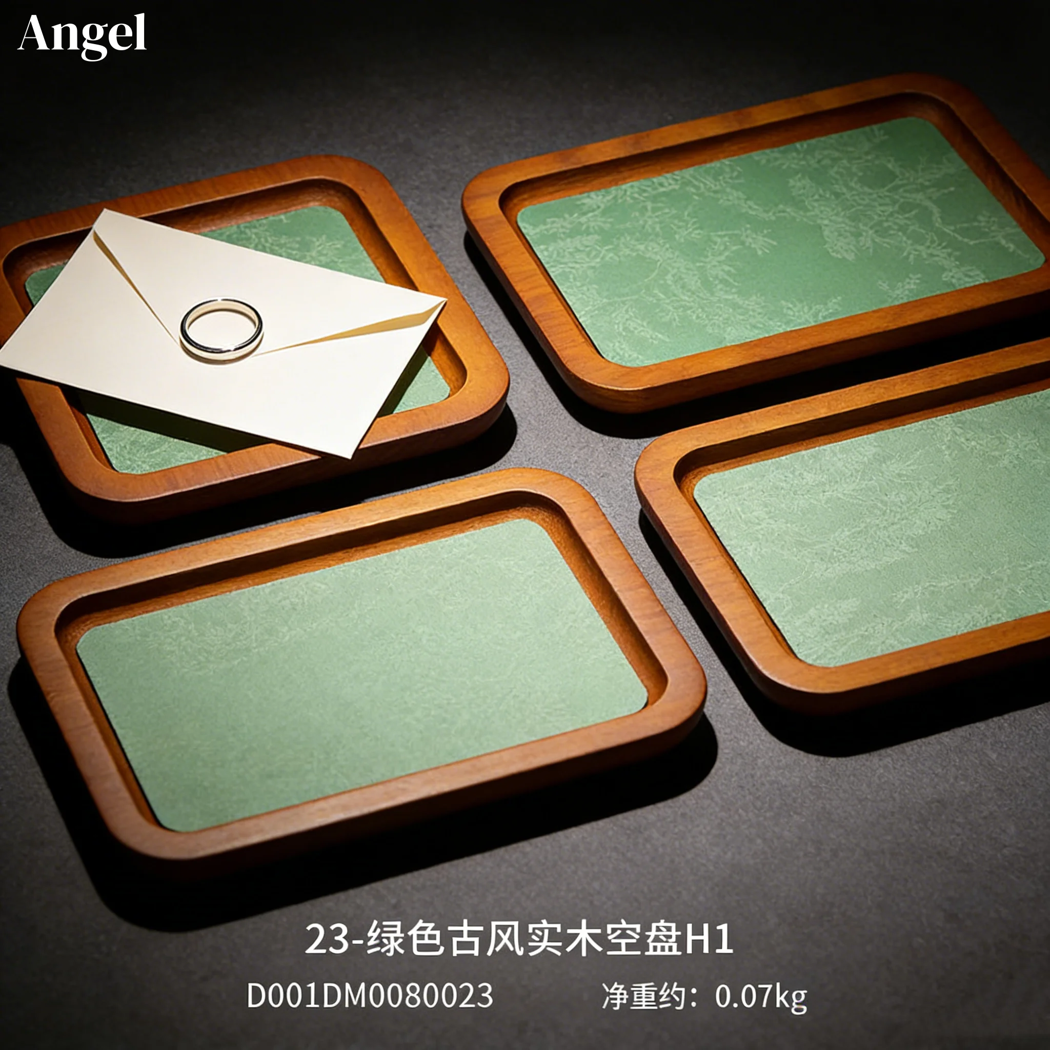 

Wooden Jewelry Display Tray, Palace Style Organizer for Ring Bracelet Beads Necklace, Antique Appraisal Plate for Collectors