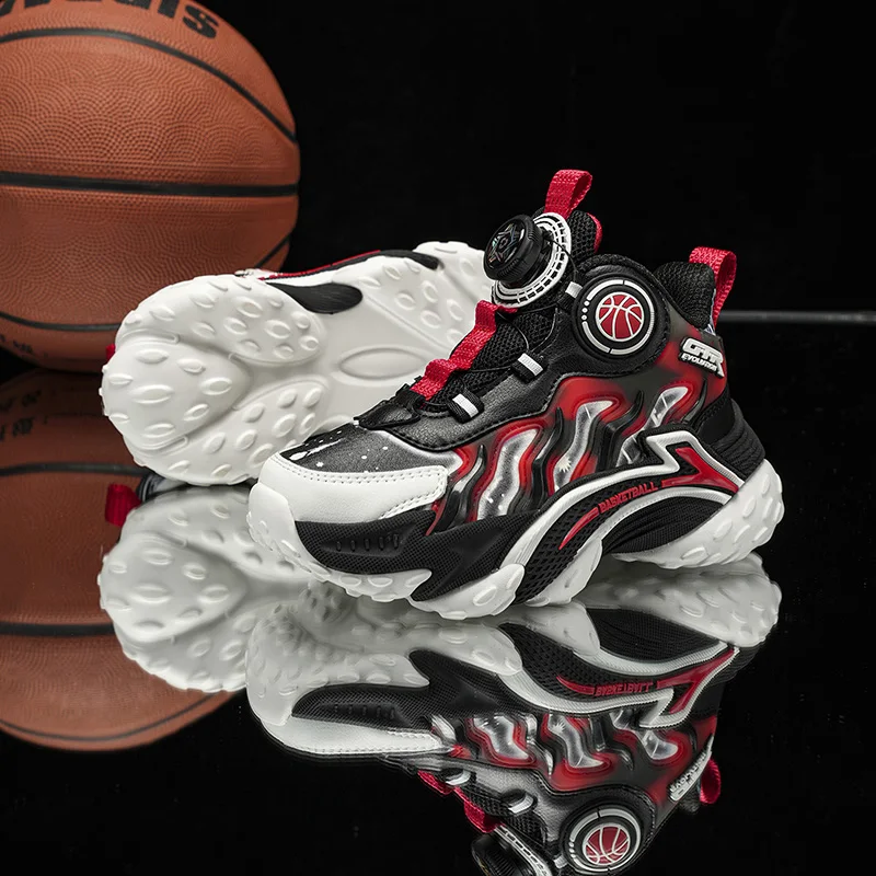 Boys Girls Fashion Plain Basketball Trainers Soft Comfort Breathable Upper Anti Sole Casual Sports For Daily Outdoor Activity