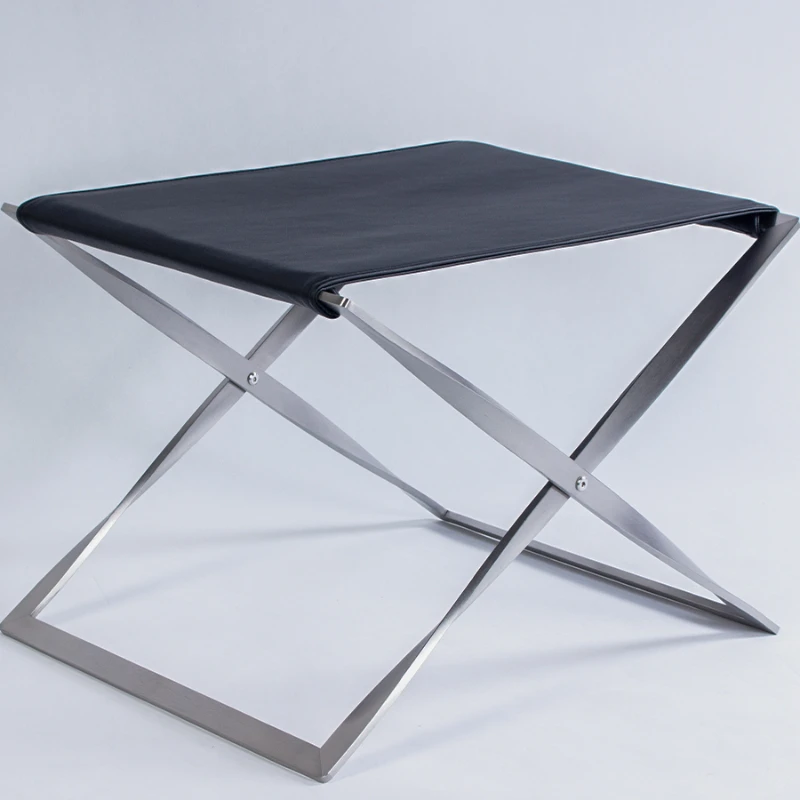 PK91 folding stool light luxury horse chair stainless steel foot balcony Internet celebrity small board can be stacked