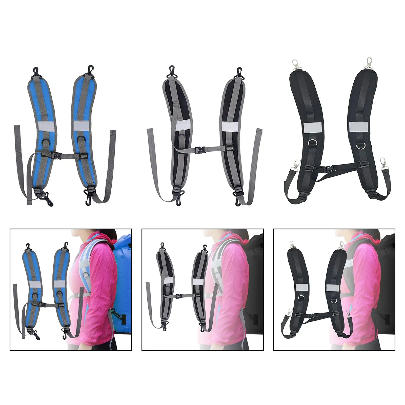 2x Padded Shoulder Straps DIY Supplies Oxford Comfortable Lightweight with Adjustable Belt Waterproof Shoulder Strap Belt