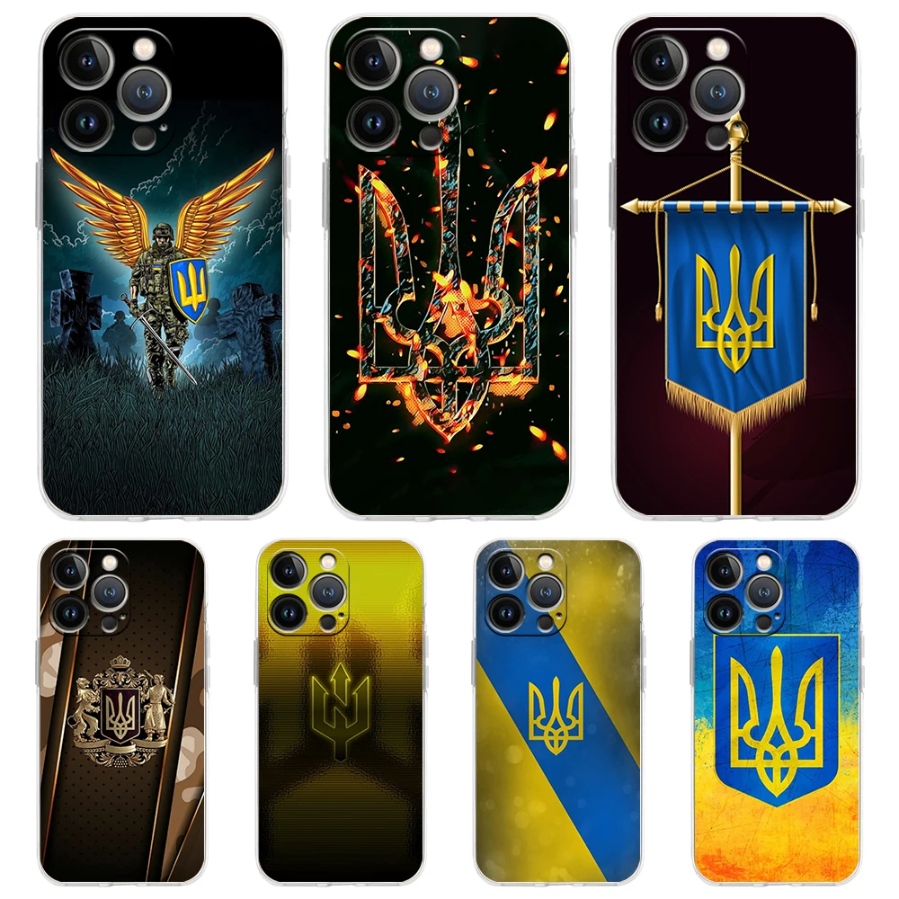 U-Ukraine Flag Phone Case for iPhone 16 15 14 13 12 Pro Max Transparent Soft for iPhone 11 Pro Max 7 8 Plus XS XR Shell Capas