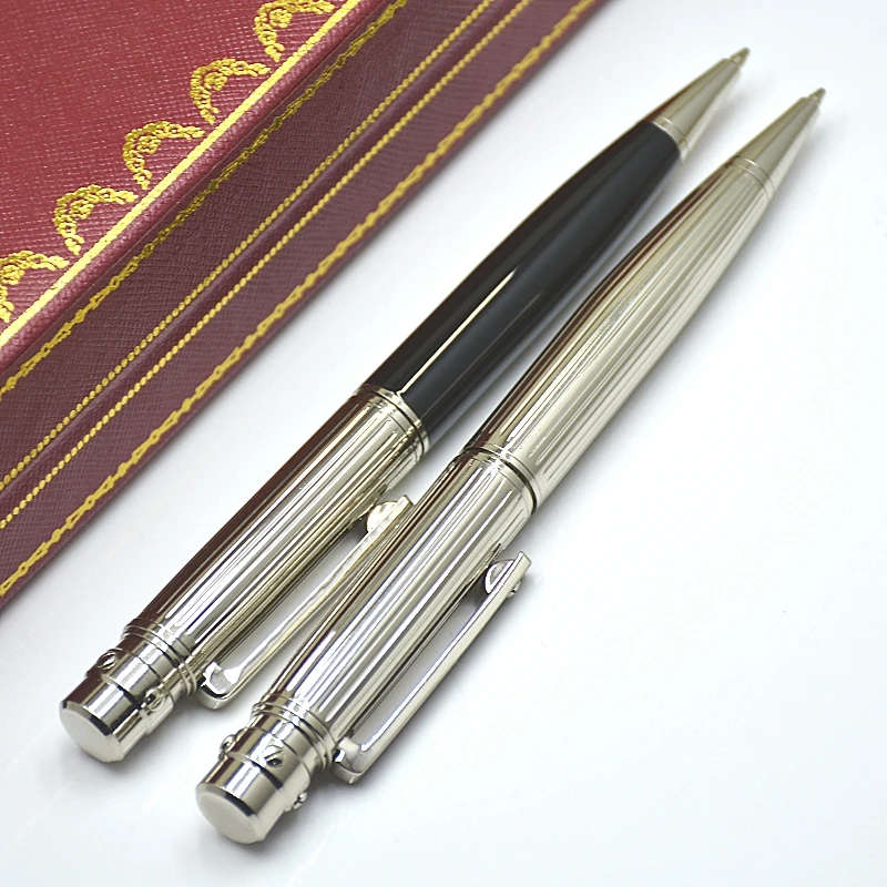 High Quality Santos Series Ct Metal Ballpoint Pen Black & Silver & Golden Office School Stationery Writing Smooth Ball Pens Gift