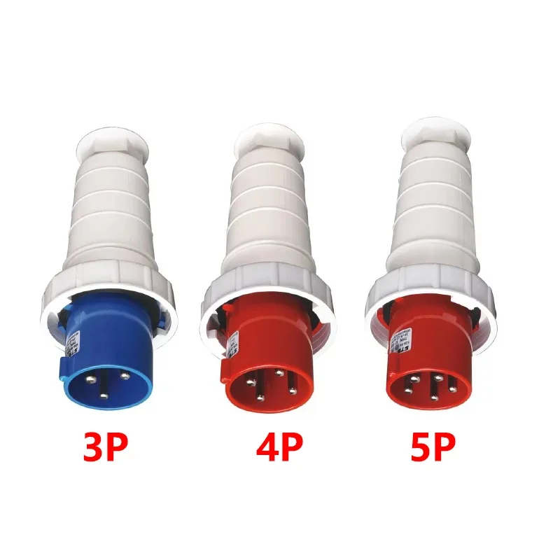 3P/4P/5Pin 63A IP67 Industrial Plug and Socket Electrical Connector Wall Mounted Socket Male&Female Plug