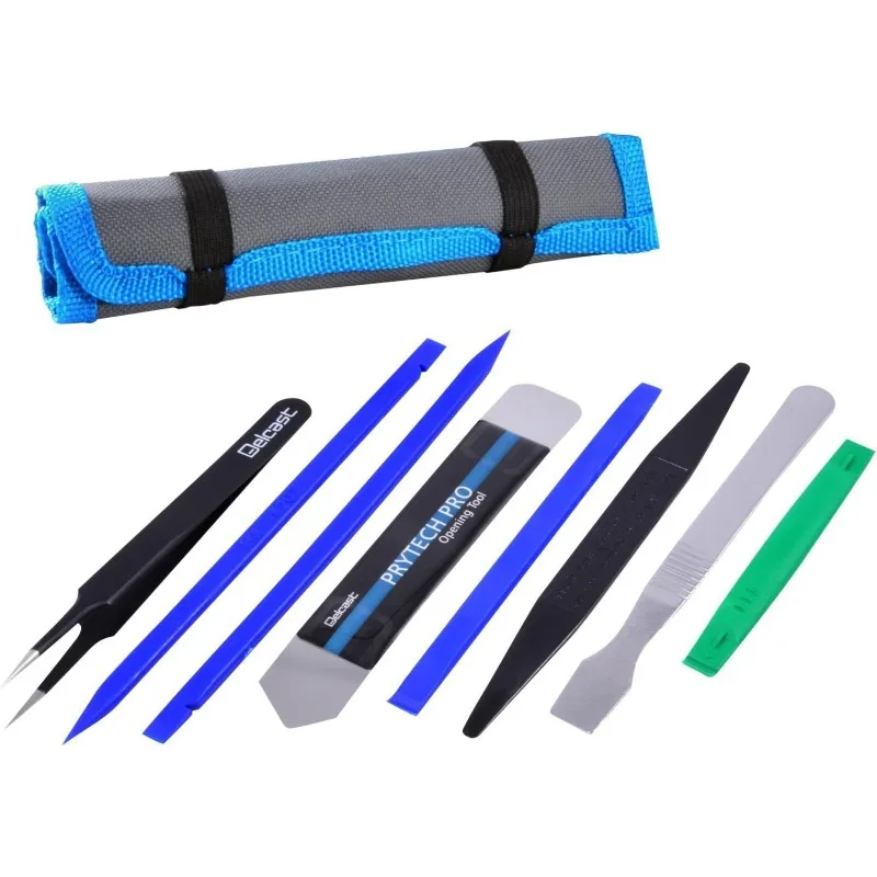

Professional Opening Pry Tool Repair Kit with Non-Abrasive Nylon Spudgers and Anti-Static Tweezers, 8 Piece Set