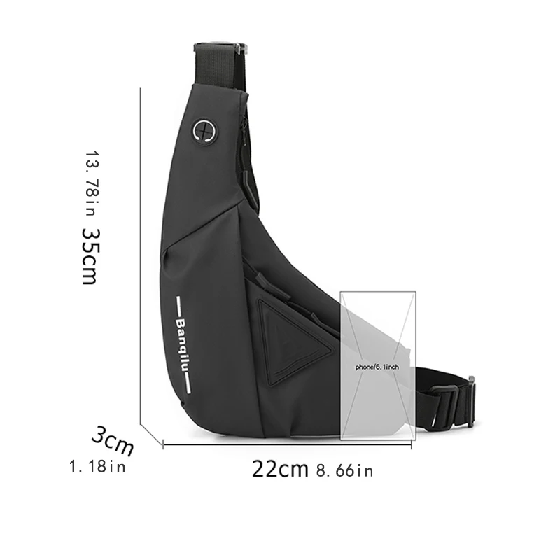حقيبة صدر متقاطعة للرجال ذات سعة كبيرة، حقيبة ركاب، حقيبة صدر ترفيهية للرجال، حقيبة ساعي البريد، حقيبة عمل