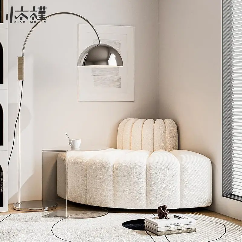 

Lazy Sofa Oil Wind Small Apartment Bedroom Living Room Corner Module Sofa Convertible compressed sofa in the living room