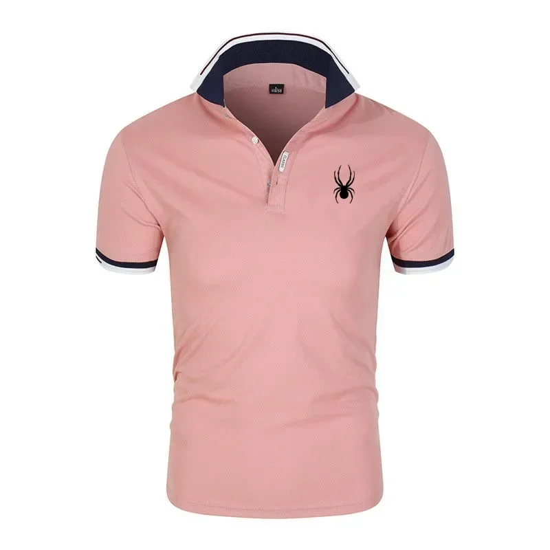 Summer New Men\'s Lapel Anti-pillin Polo Shirt Embroidered Short Sleeve Casual Business Fashion Slim Fit Polo Shirt for Men