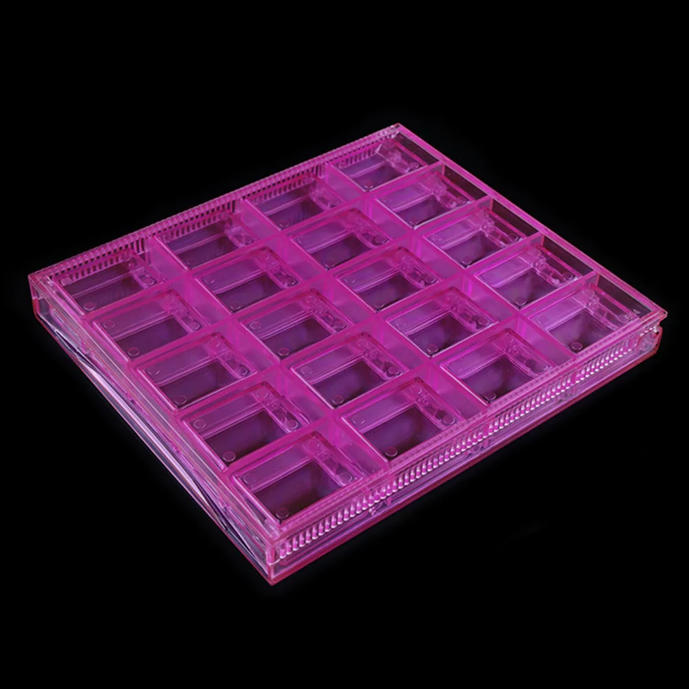 

1Set Transparent Nail Organizer Acrylic Box 20 Compartments Flip-Top Nail Stones Rhinestones Storage Box Beads Organizer
