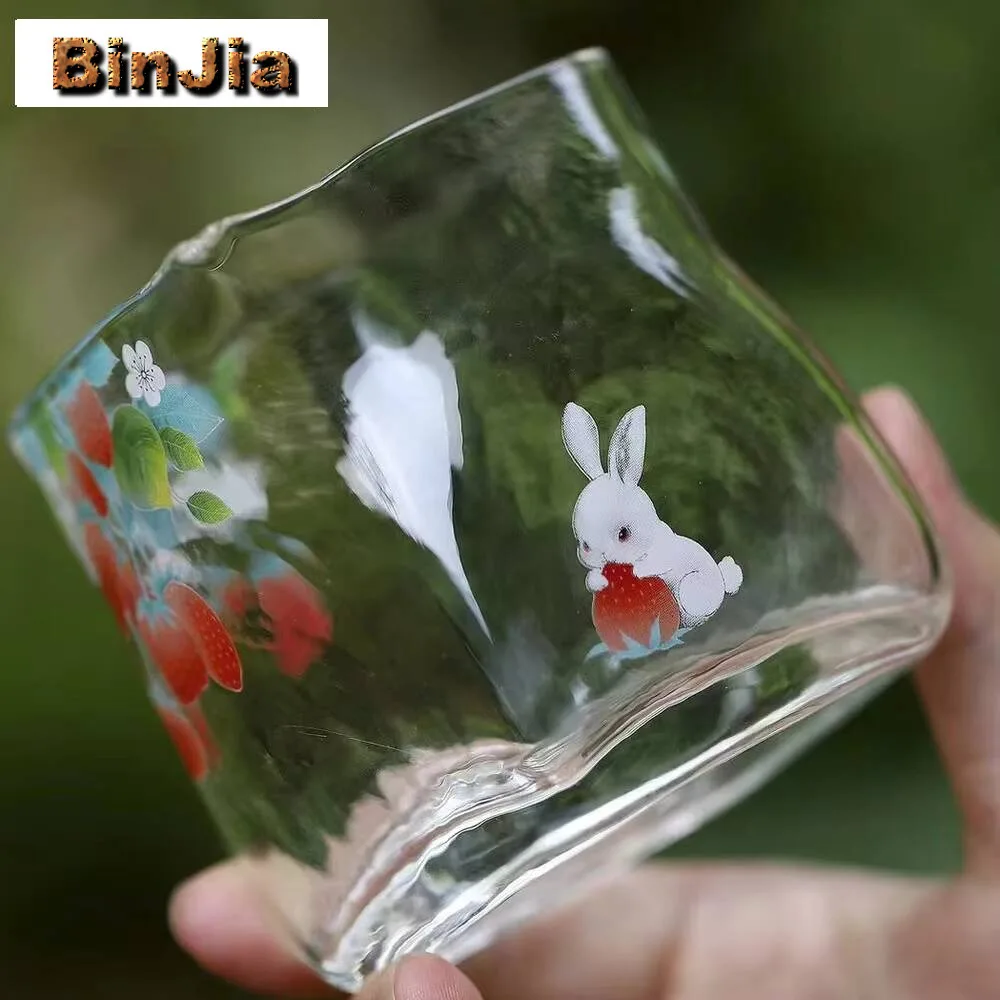 190Ml Handmade Strawberry Pattern Glass Tea Pitcher Creative Heat-Resistant Sharing Pot Cha Hai Justice Cup For Supplies - view 6