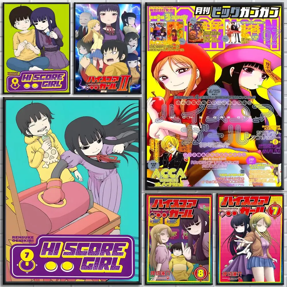 Anime Hi Score Girl Poster poster Self-adhesive wall stickers, suitable for room decoration, high-quality printing.