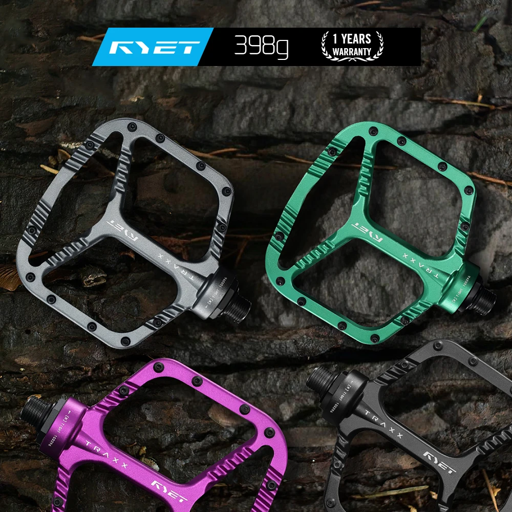 

RYET MTB Pedal 398g 113x102mm Wide Platform Aluminum Alloy Oversized Sealed Bearings - for Mountain Bike/Road Cycling Parts