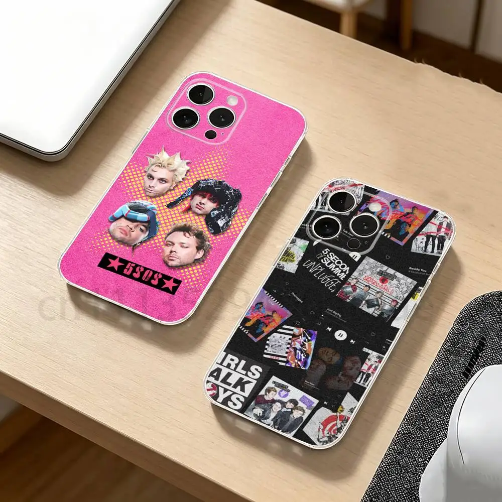

5 5SOS S-Seconds of S-Summer Phone Case For iPhone17,16,15,14,13,12,11,XR,Pro,Max,Plus,mini,Transparent Soft Cover