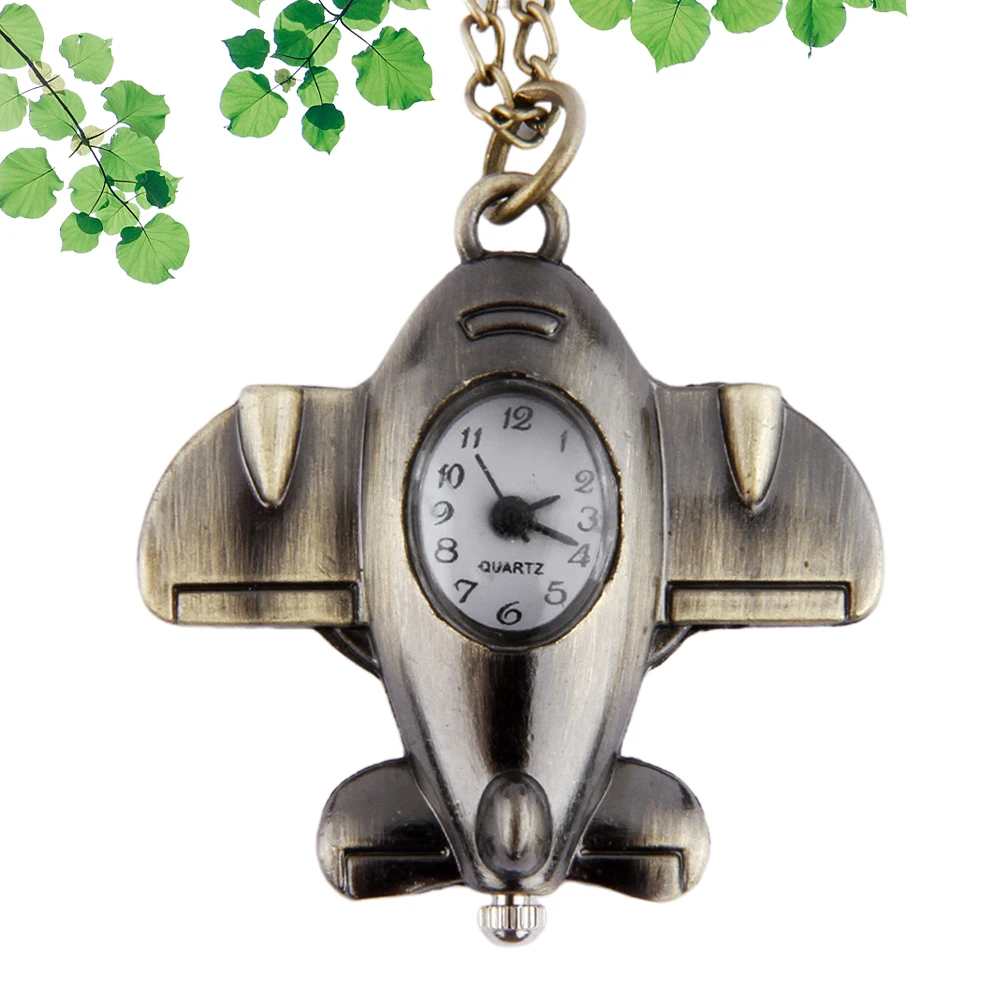 

Retro Aircraft Keychain Pocket Watch Vintage Decorative for Sweater with Creative Airplane Shape Modeling