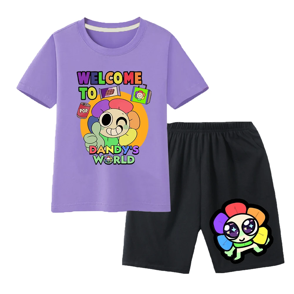 Wish Asha-Conjunto de ropa para niños, camiseta del mundo Dandys para niñas, traje para niños, disfraz de Cosplay Dandy, camiseta de manga corta, regalo corto de 2 uds.