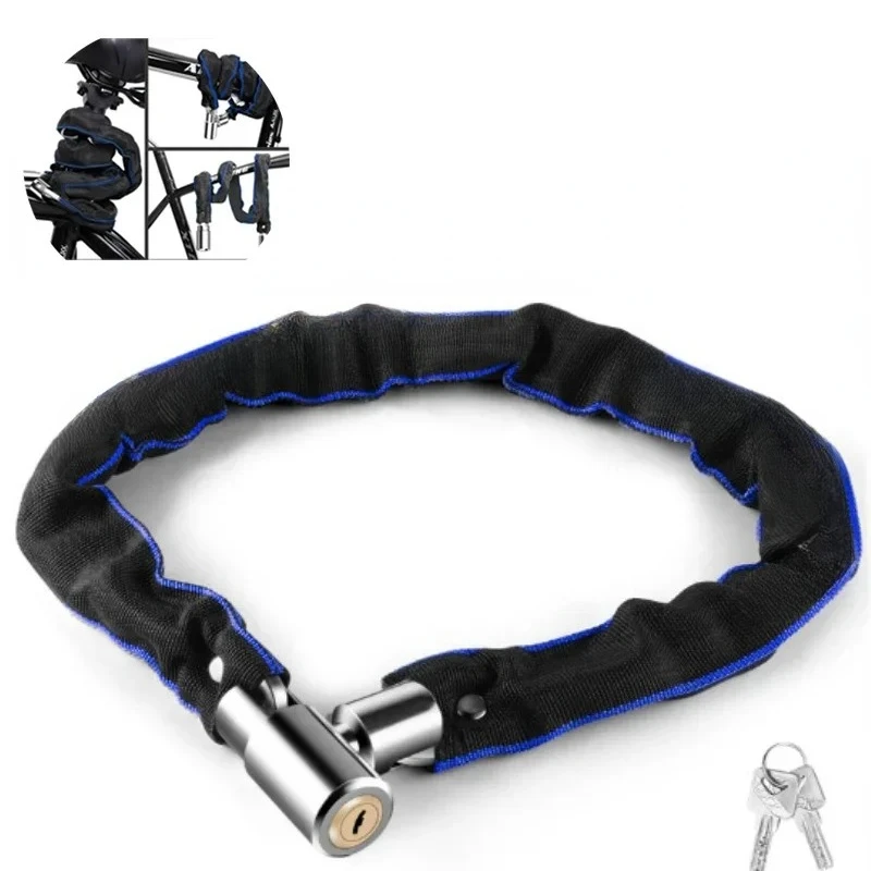 AliExpress NONE 60/65/85/105cm Metal Anti-Theft MTB Road Bike Heavy Duty Safety Lock for Motorcycle Scooter Padlock Bicycle Chain Lock with Key