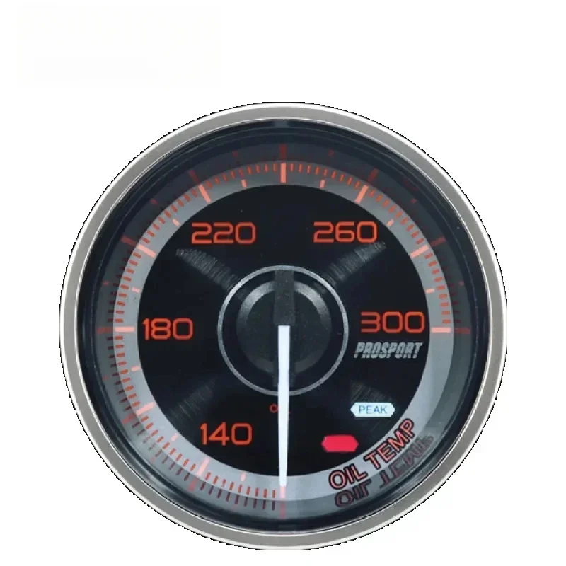 60Mm Electric Blackface Clear Lens Two Colors White and Amber LED Display Farwarrenheit Oil Temperature Meter for General Purpos