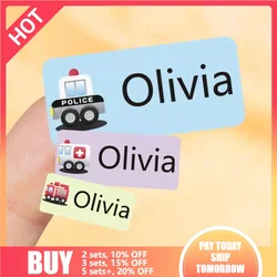 Multi Size Custom Cartoon Waterproof Name Sticker Personlized First Name Label Stickers with Names for Kids School Stationery