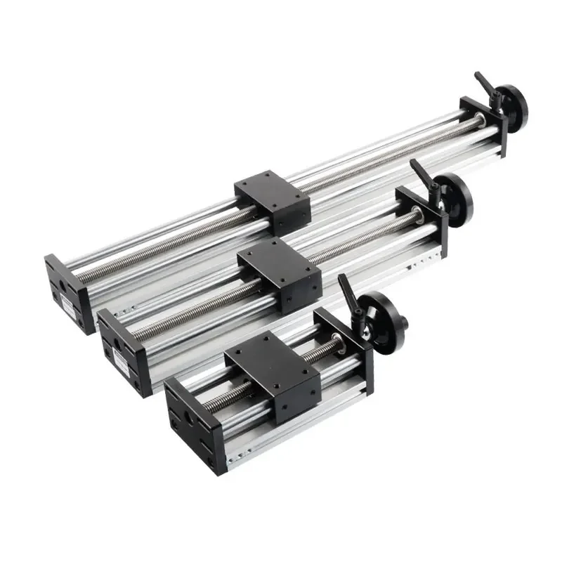 Linear Guide Manual Sliding Table Ballscrew SFU1204 100-500MM Stroke Handwheel Double Optical Axis CNC Table 3D Printer XY