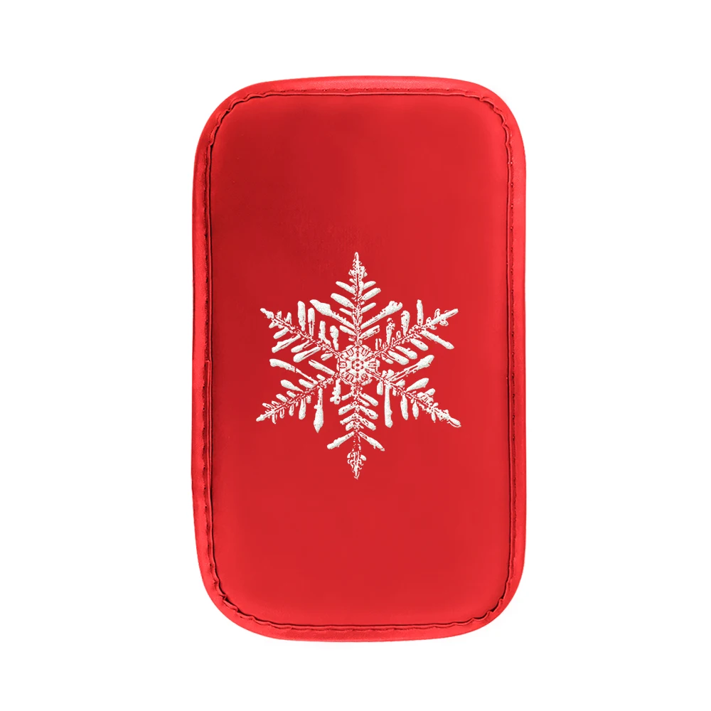 Snow Colored Leather Laser Printed Car Center Console Cushion Car Armrest Seat Box Protective Cover Suitable For Most Cars