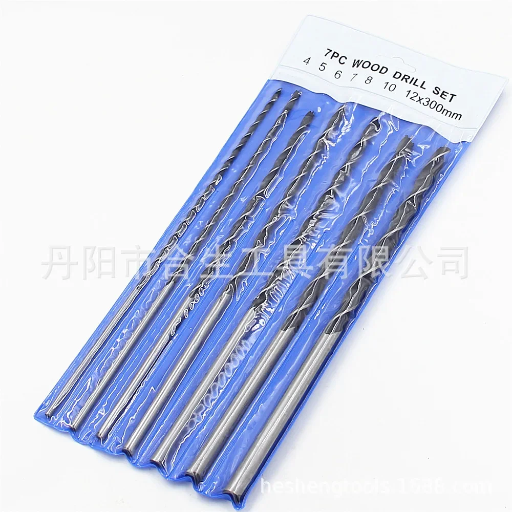 7-300mm extended three-tip drill hanging bag 4-12mm centering woodworking hole opener set