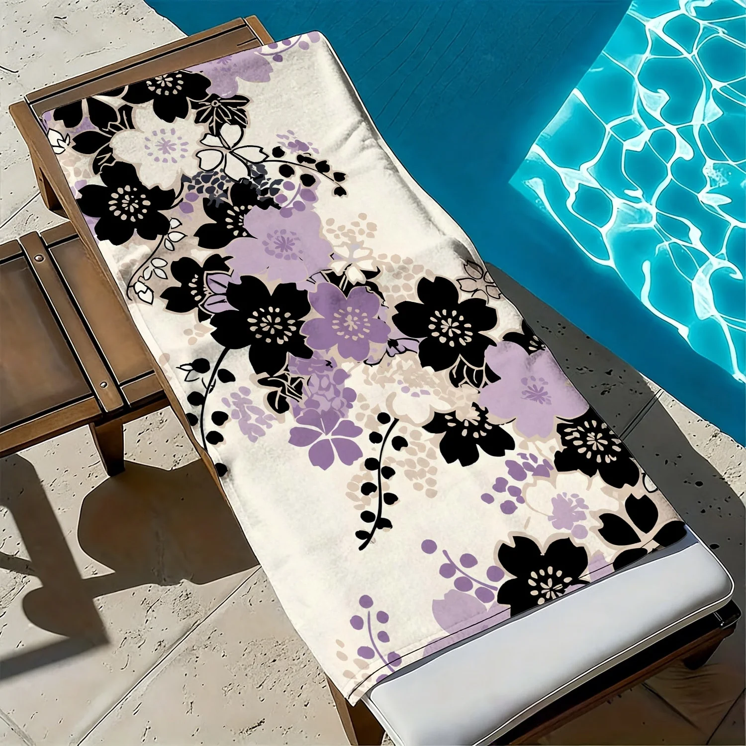 Japanese-style floral arrangement polyester microfiber beach towel is highly absorbent, suitable for swimming and beach outings