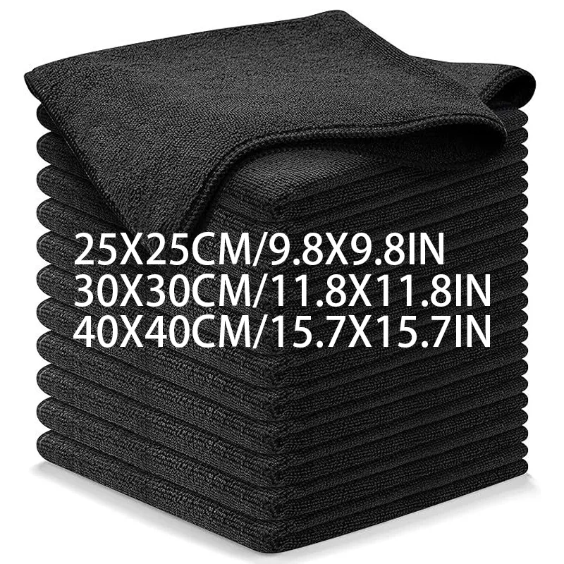 3pcs Thicken Microfiber Car Cleaning Black Towels Soft Absorbent Quick Drying Salon Towels home hotel beauty salon Towel