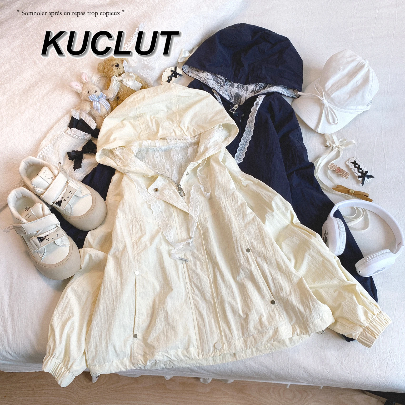 

2025 New Japanese Style Zipper Coats for Women Fashion Spring and Autumn Casual Coat Solid Color Hooded Jacket Cardigan