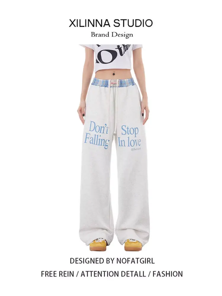 

Ретро американские клетчатые спортивные штаны с завязками на талии, женские свободные повседневные брюки, брюки для джазовых танцев, длинные брюки с высокой талией