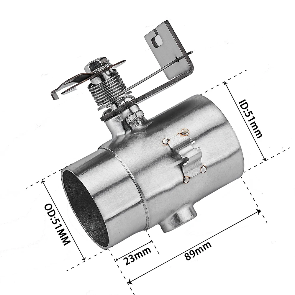 51mm Stainless Steel Motorcycle Exhaust Pipe System Modified Valve Electronic SwitQK Button Control Locomotive Sound