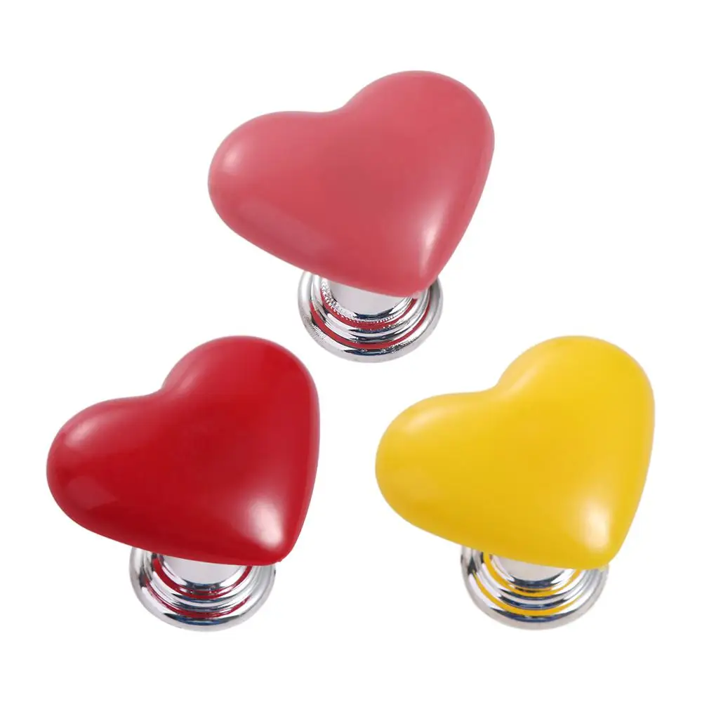 2pcs Fashionable Heart Shaped Toilet Press Nail Protector Love Toilet Button Colorful Water Tank Buttons Bathing Room Decor