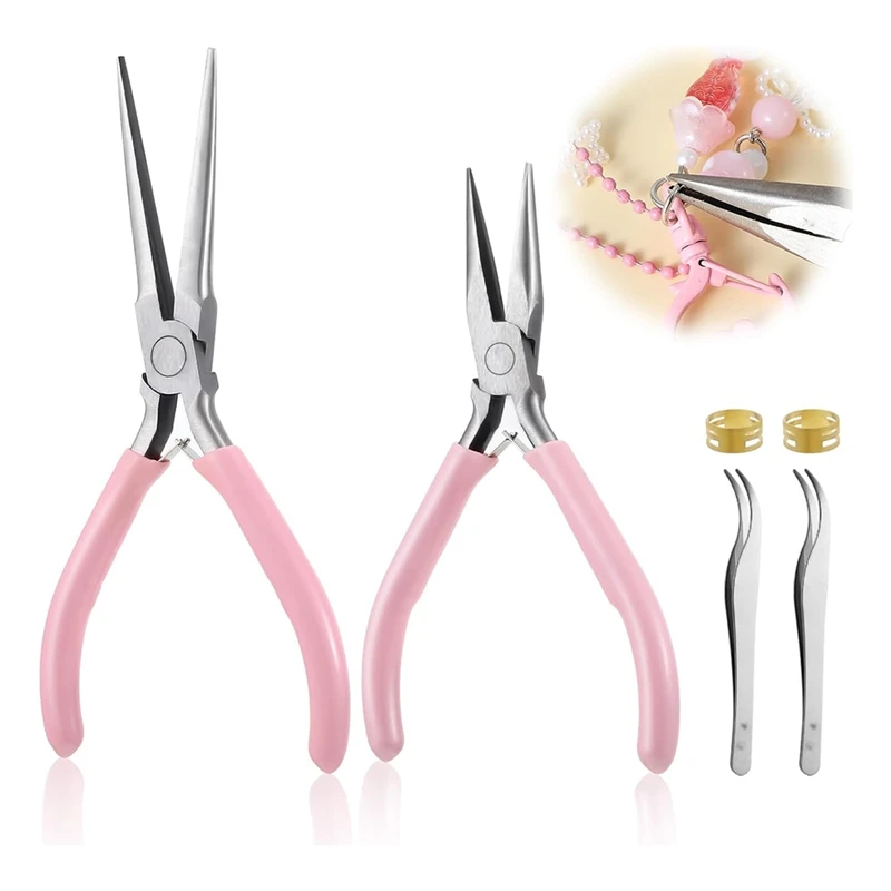 TOP Jewelry Making Pliers Set,Needle Nose Pliers/Round Nose Pliers/Tweezers, Chain Nose Pliers Craft Pliers For Wire Bending