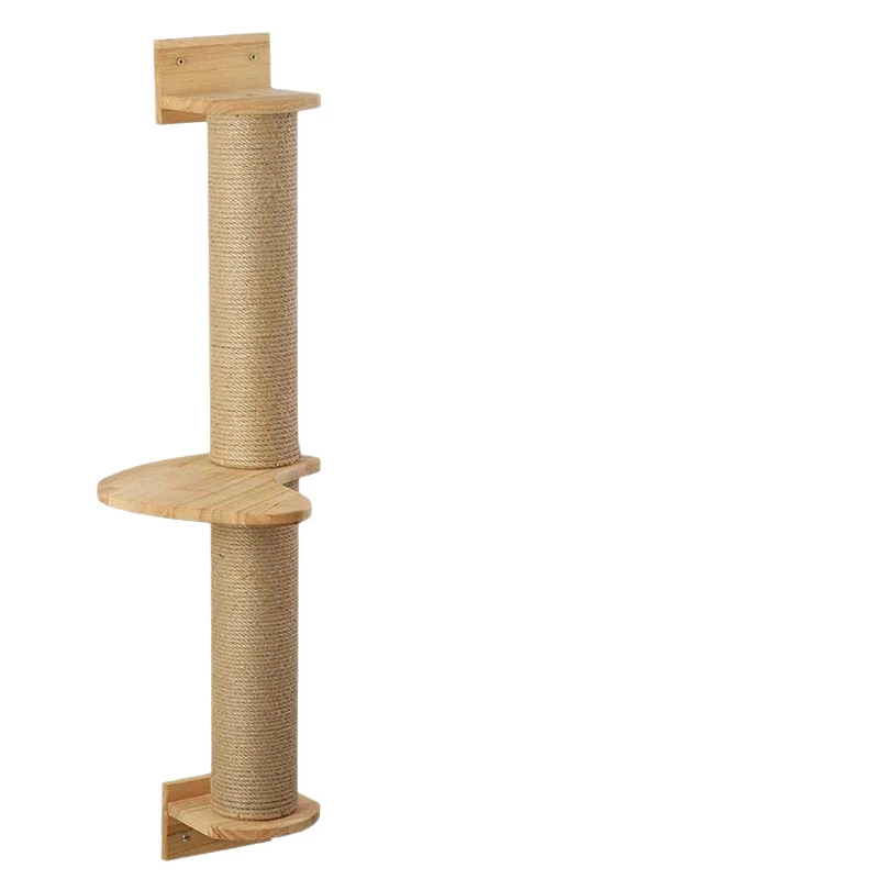 

Wooden cat climbing frame Linen rope scratching column Hanging climbing column Wall toy accessories jumping platform