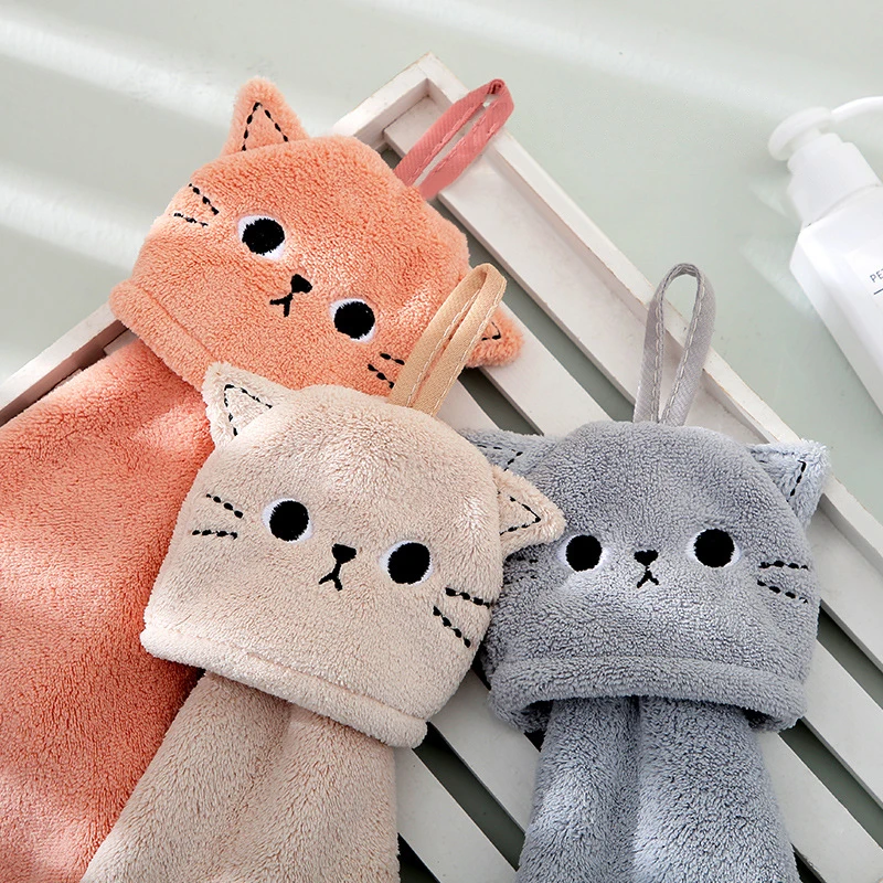 Cat Hand Towel For Child Super Absorbent Microfiber Kitchen Towel High-efficiency Tableware Cleaning Towel Bothroom Tools