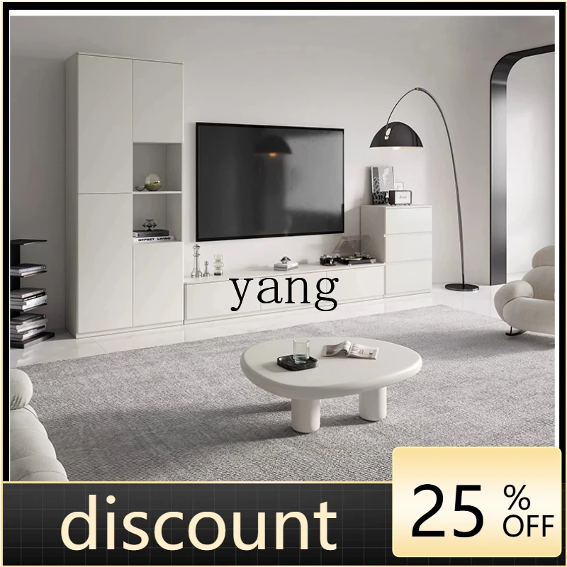 LH modern minimalist TV wall cabinet integrated storage TV side cabinet module combination