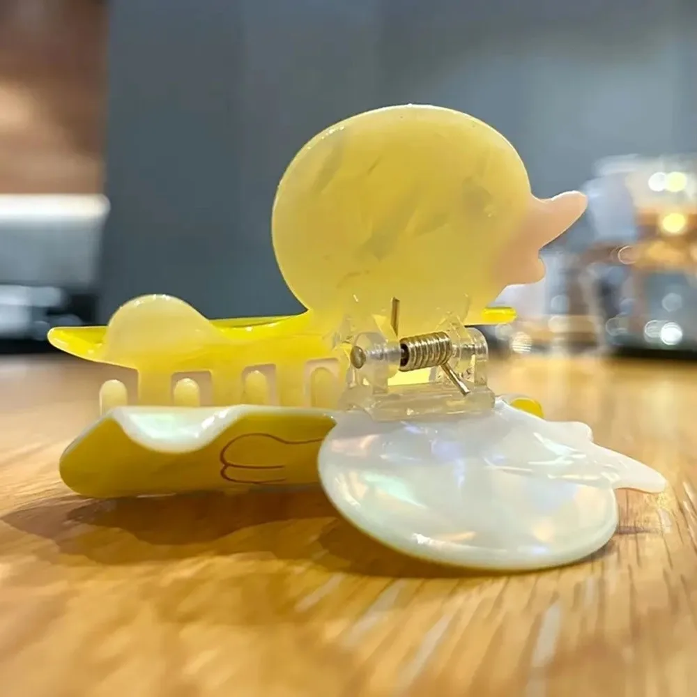 إكسسوارات الشعر الكرتونية، مشابك شعر البط الأصفر، ملحقات تصفيف الشعر من الأكريليك، مشابك شعر غير قابلة للانزلاق للفتيات