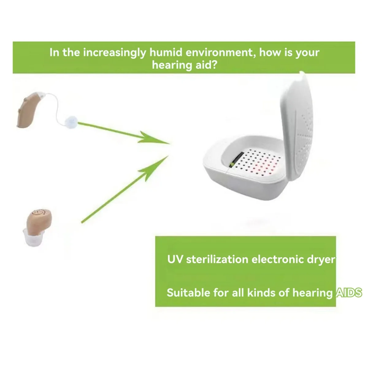 NEW Dedicated Electronic Dryer for Hearing Aid Accessories Used for Drying, Dehumidifying, and Maintaining Hearing Aids
