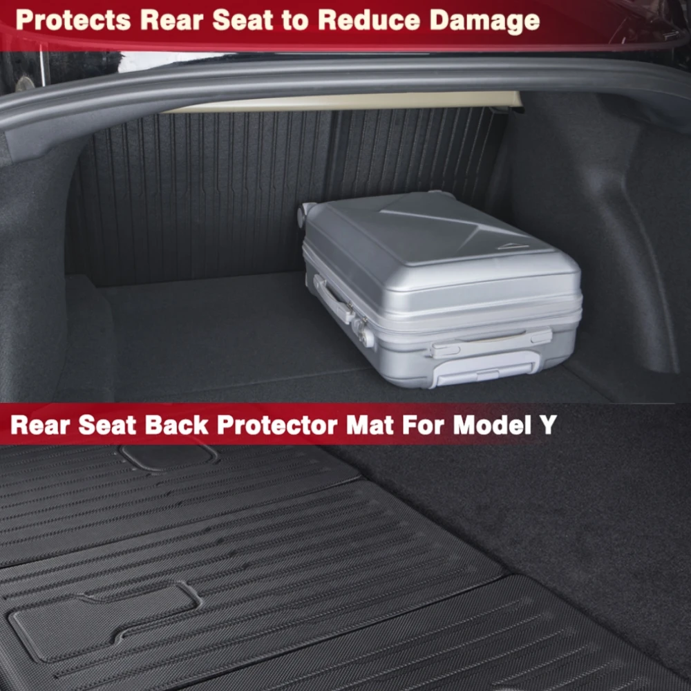 Rear Seat Back Cover Backrest Protector For Tesla Model Y 2020-2024 Trunk Anti-scratch Pad Anti-dirty Interior Mat With Velcro