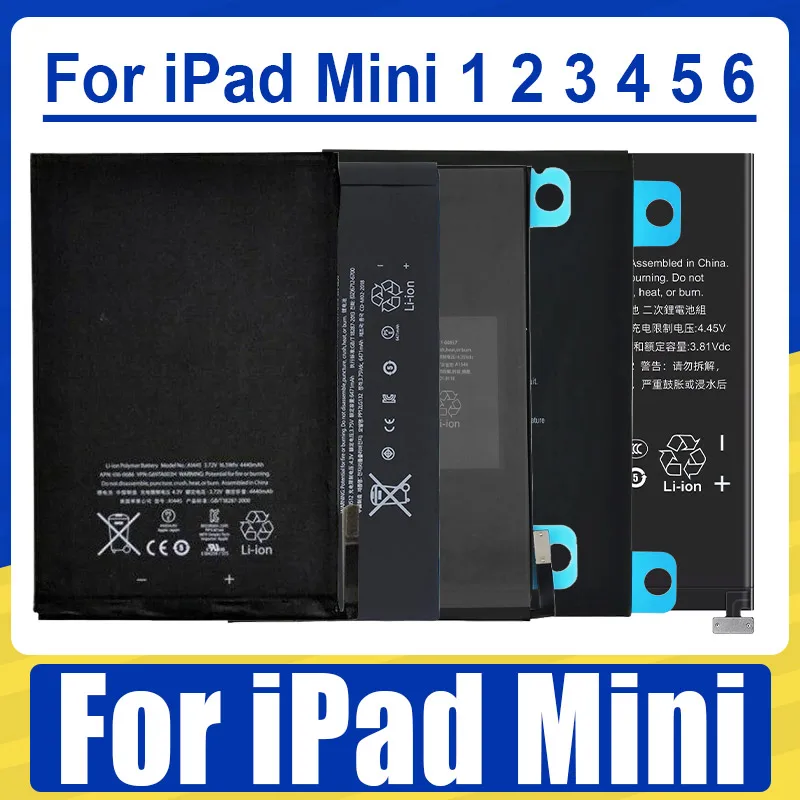 

Совершенно новый аккумулятор для планшета Ipad Mini 1, 2, 3, 4, 5, 6 A1432 A1445 A1454 A1455 A1489 A1490 A1538 A1546 A2133 A2124 A2567 A2568 A2569