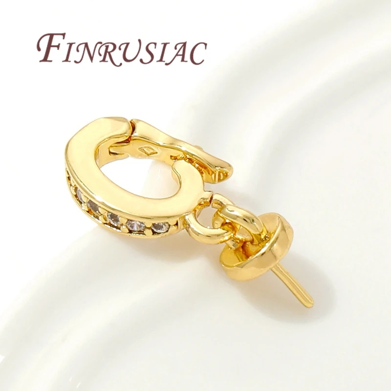 18K Gold Plated Charms Pendants Clasps with Pearl Pendant Mounting,Connectors For Jewelry,DIY Necklace Accessories