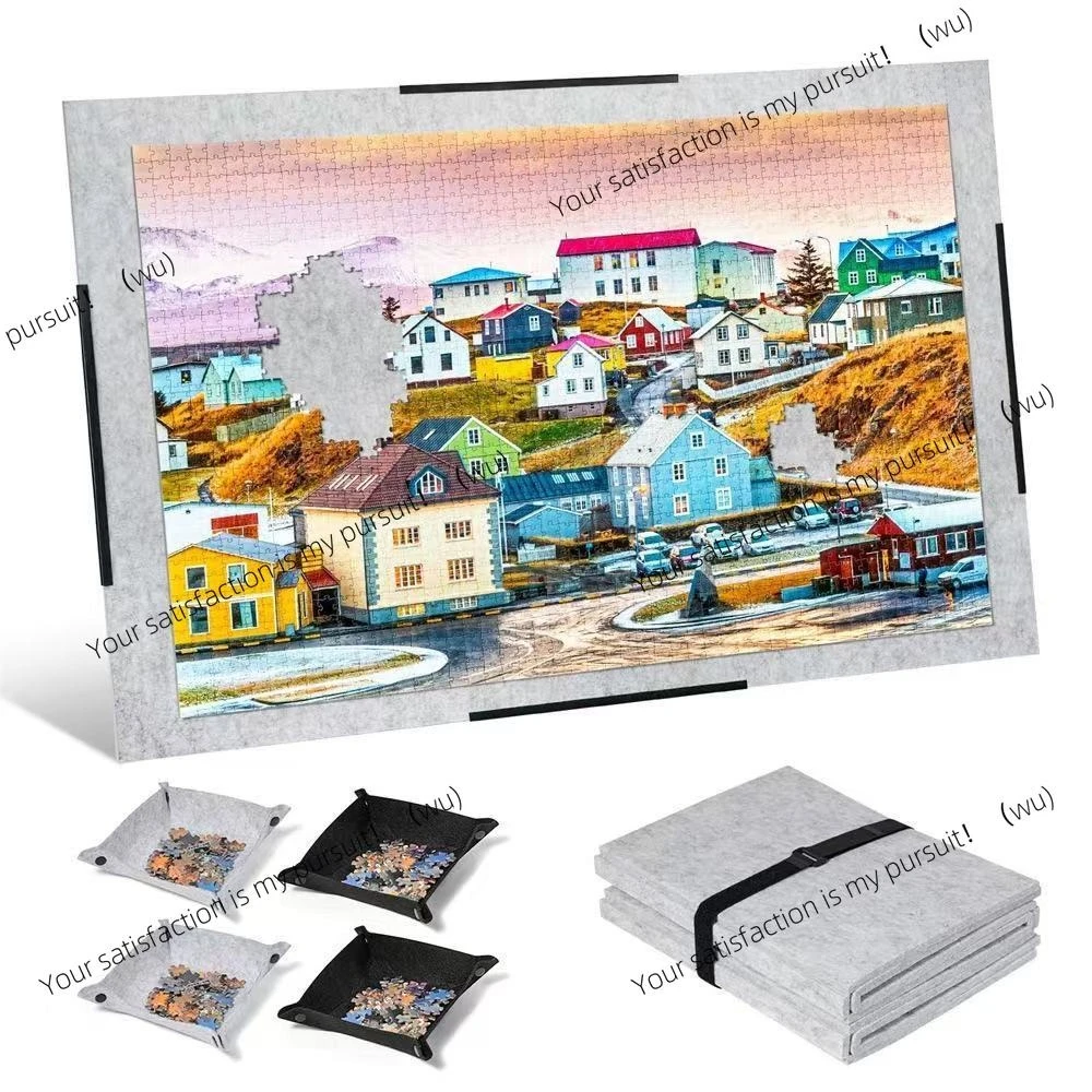 ZOCI-Puzzle Cushion Portable Adult Children with Sorting Tray Non-slip Desktop Tray Portable Puzzle Table Mat