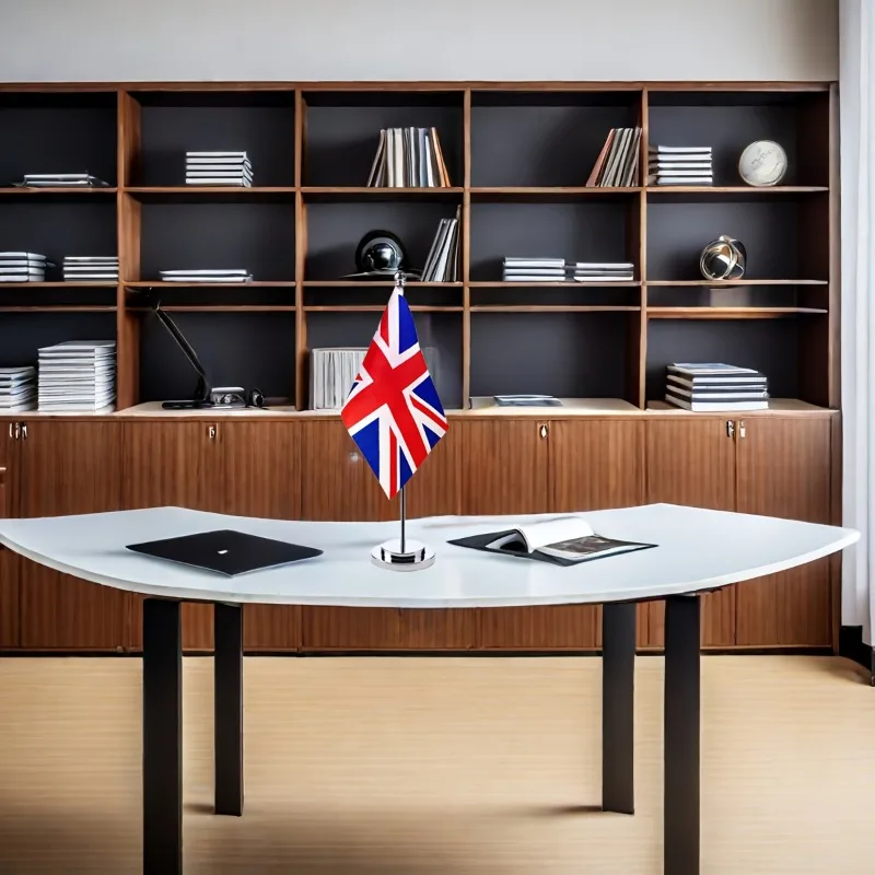 1pc Durable Polyester British UK Table Flag Desk Flag- Perfect for Office & Home Decor, Celebrations & Events Display