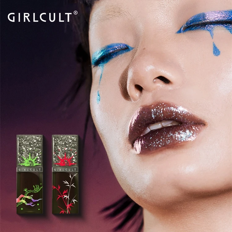 Original Girlcult Lip Gloss Flat Peach Series Mirror Long-Lasting Non-stick Cup Lip Tint Moisturizing Shine Liquid Lipstick